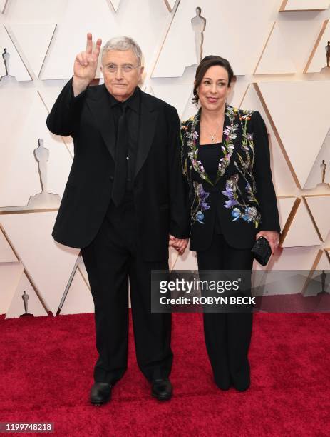 Singer-songwriter Randy Newman and Gretchen Preece arrive for the 92nd Oscars at the Dolby Theatre in Hollywood, California on February 9, 2020.