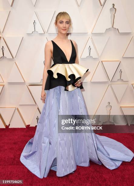 Irish actress Saoirse Ronan arrives for the 92nd Oscars at the Dolby Theatre in Hollywood, California on February 9, 2020.