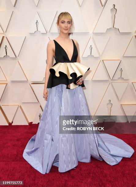 Irish actress Saoirse Ronan arrives for the 92nd Oscars at the Dolby Theatre in Hollywood, California on February 9, 2020.