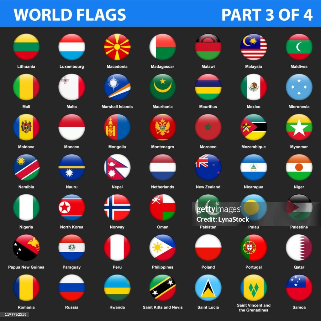 World Flags In Alphabetical Order Part 3 Of 4 High Res Vector Graphic