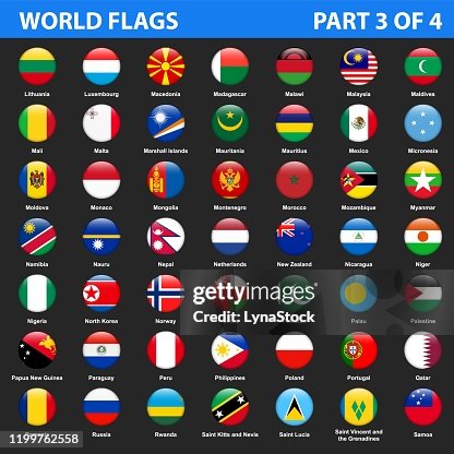 Flags In Order World Flags In Alphabetical Order Part 3 Of 4 High-Res Vector Graphic ...