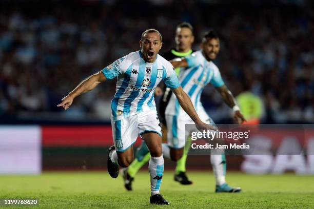 Marcelo Diaz of Racing Club celebrates after scoring his side's first goal during a match between Racing Club and Independiente as part of Superliga...