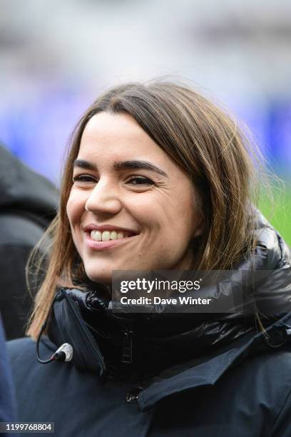 French tv journalist Cecile GRES during the Six Nations match between France and Italy on February 9, 2020 in Paris, France.