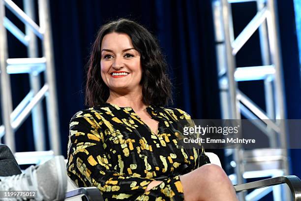 Alison Wright of 'Snowpiercer' appears onstage during the TNT segment of the 2020 Winter Television Critics Association Press Tour at The Langham...