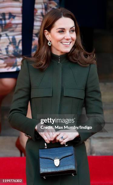 Catherine, Duchess of Cambridge visits City Hall in Bradford's Centenary Square on January 15, 2020 in Bradford, England.