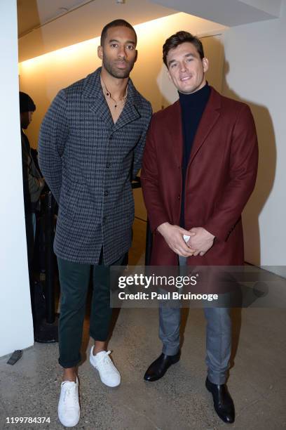Matt James and Tyler Cameron attend The Blonds A/W 20 Fashion Show on February 9, 2020 at Spring Studios in New York City.