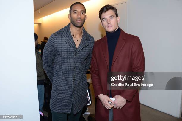 Matt James and Tyler Cameron attend The Blonds A/W 20 Fashion Show on February 9, 2020 at Spring Studios in New York City.