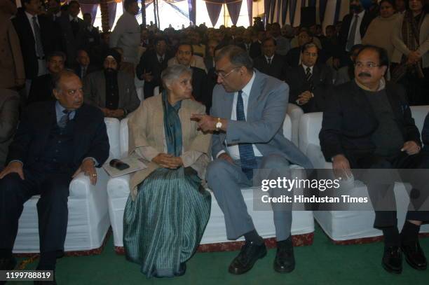 Delhi CM Sheila Dixit with Chief Justice of the Delhi High Court Markandey Katju and others, during the inauguration of District Courts Rohini, on...