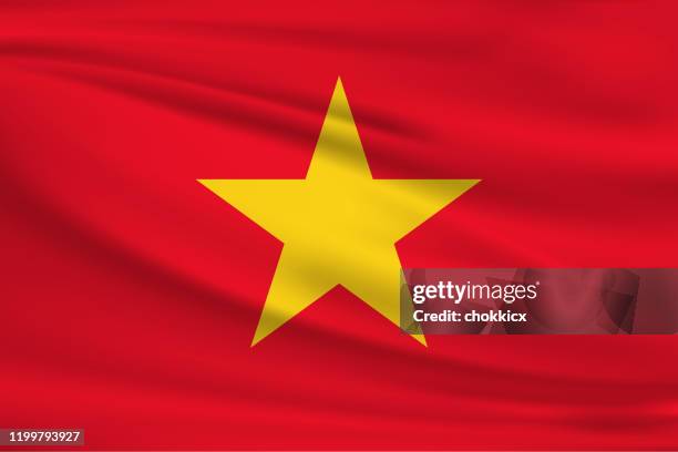 vietnam waving flag - vietnam flag stock illustrations