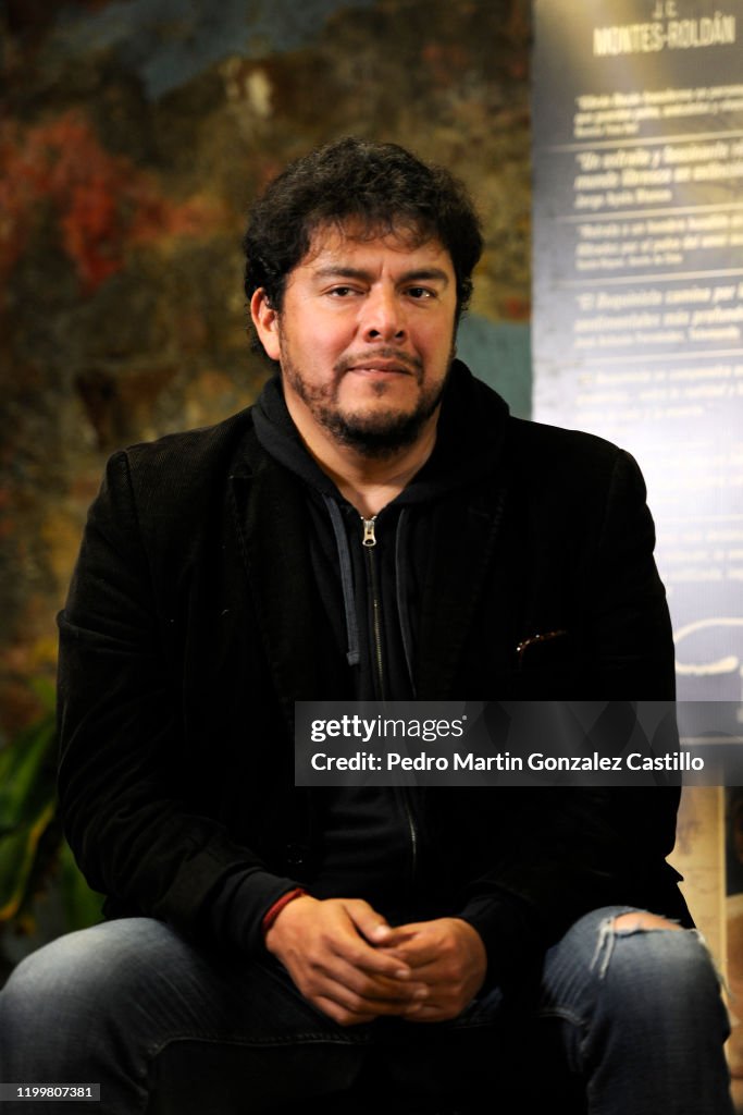 Gibrán Bazán, poses before a master class of his second feature film