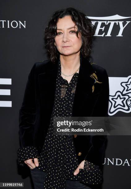 Sara Gilbert attends Sean Penn, Bryan Lourd and Vivi Nevo Host 10th Anniversary Gala Benefiting CORE at Wiltern Theatre on January 15, 2020 in Los...