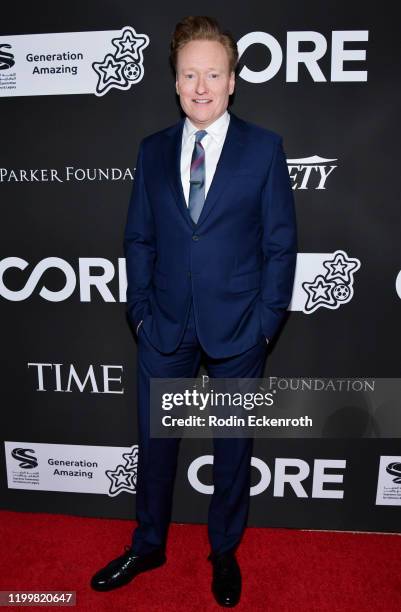 Conan O'Brien attends Sean Penn, Bryan Lourd and Vivi Nevo Host 10th Anniversary Gala Benefiting CORE at Wiltern Theatre on January 15, 2020 in Los...