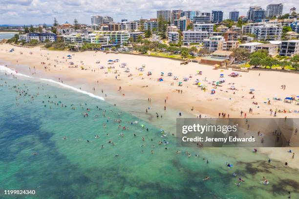 kings beach, sunshine coast, queensland, australia - sunshine coast australia stock pictures, royalty-free photos & images