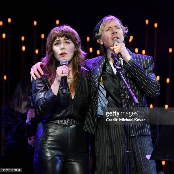Jenny Lewis and Beck perform onstage during CORE Gala: A Gala Dinner to Benefit CORE and 10 Years of Life-Saving Work Across Haiti & Around the World...