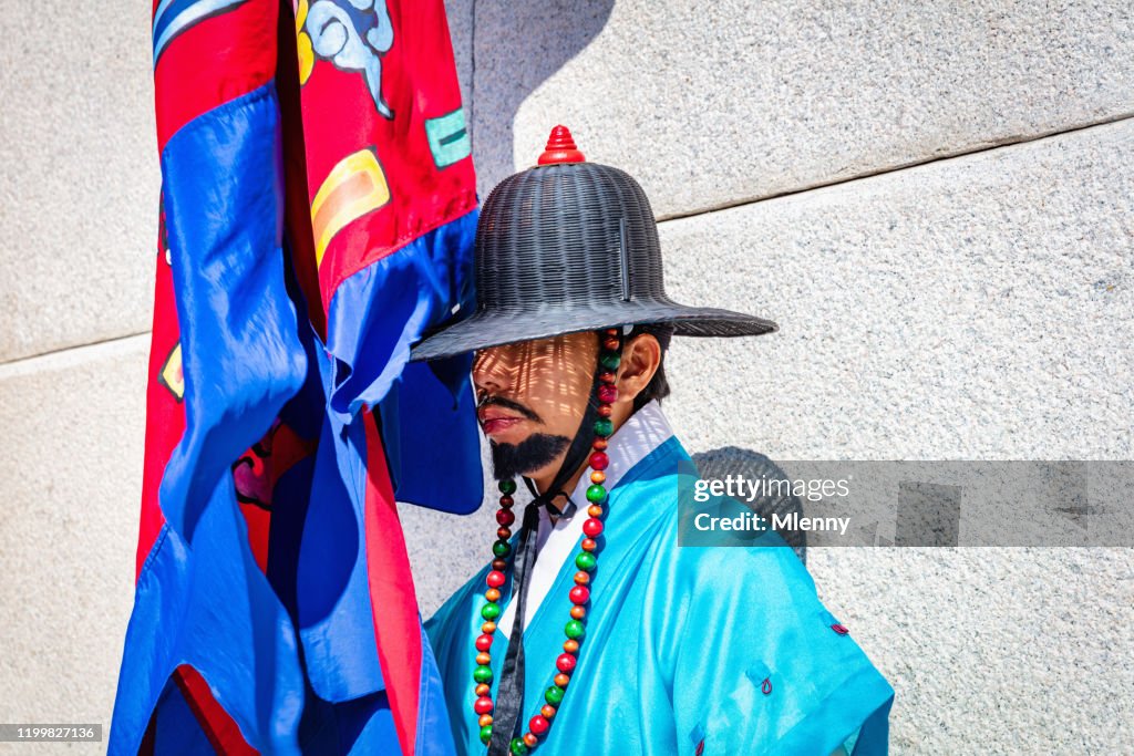 Korean Royal Guard at Gwanghwamun Gate Seoul, South Korea