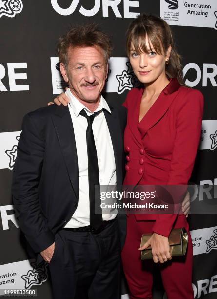 Sean Penn and Leila George attend CORE Gala: A Gala Dinner to Benefit CORE and 10 Years of Life-Saving Work Across Haiti & Around the World at...