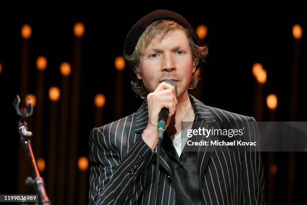 Beck performs onstage during CORE Gala: A Gala Dinner to Benefit CORE and 10 Years of Life-Saving Work Across Haiti & Around the World at Wiltern...