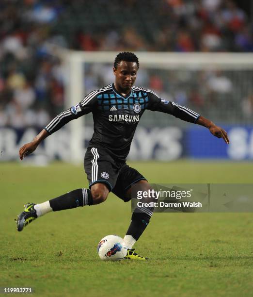 John Mikel Obi of Chelsea during the Asia Trophy pre-season friendly match between Kitchee and Chelsea at Hong Kong Stadium on July 27, 2011 in So...