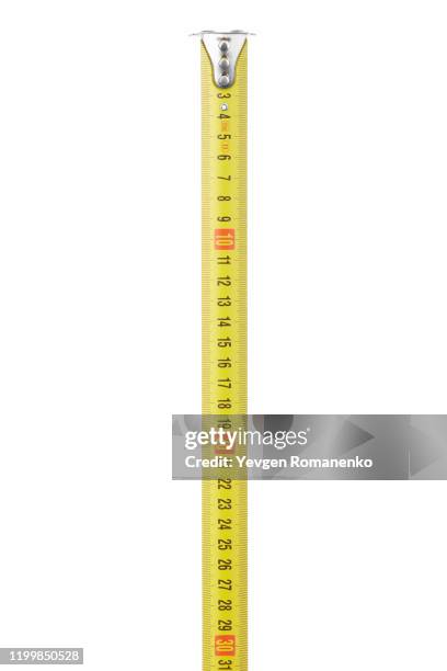 measuring tape isolated on white background - measuring tape foto e immagini stock