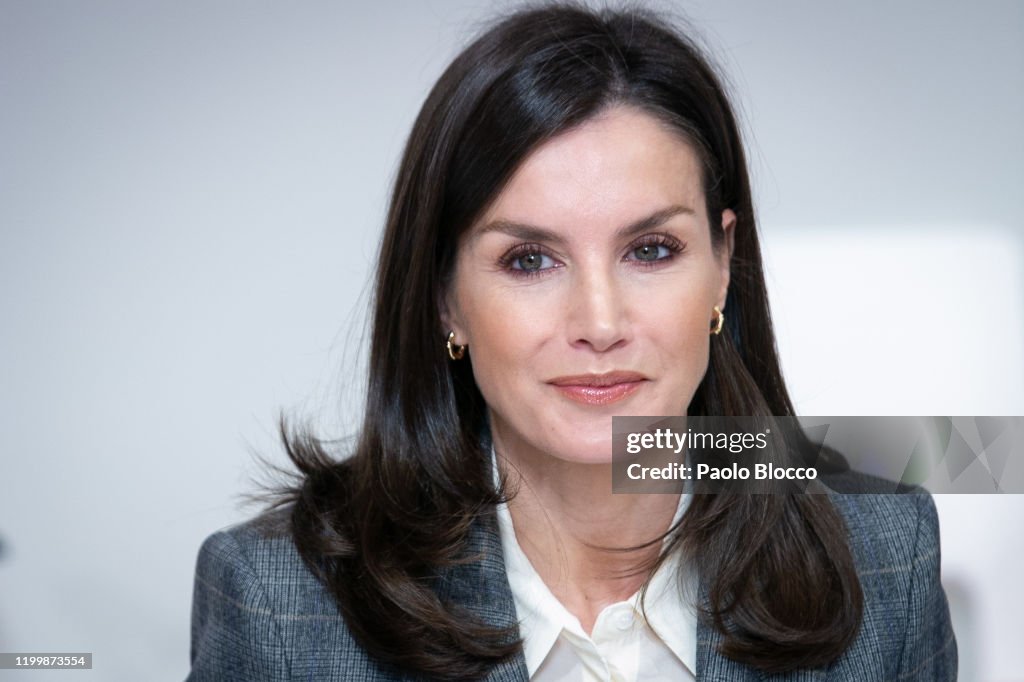 Queen Letizia Of Spain Attends A Meeting At Red Cross Headquarters