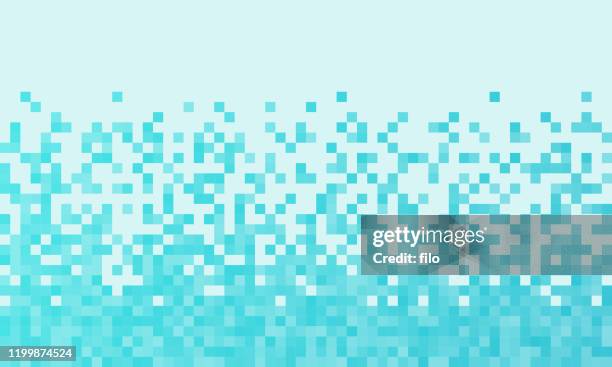 stockillustraties, clipart, cartoons en iconen met overgang rand pixel rand - waterlijn