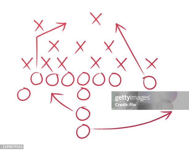 ilustrações de stock, clip art, desenhos animados e ícones de football play coaching diagram - brincar