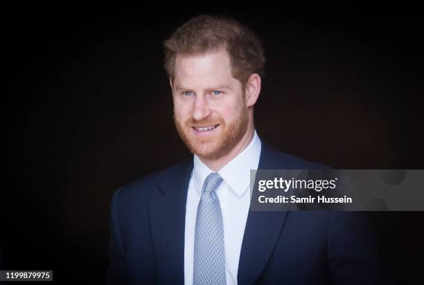 Prince Harry, Duke of Sussex hosts the Rugby League World Cup 2021 draws for the men's, women's and wheelchair tournaments at Buckingham Palace on...