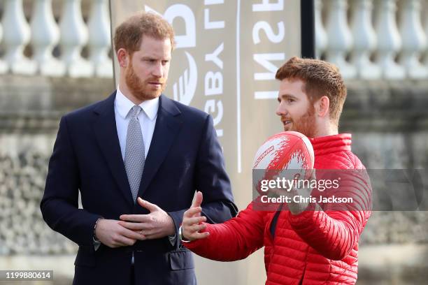 Prince Harry, Duke of Sussex, the Patron of the Rugby Football League hosts the Rugby League World Cup 2021 draws for the men's, women's and...