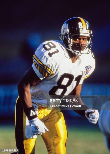 Charles Johnson, Wide Receiver for the Pittsburgh Steelers during the American Football Conference West game against the Los Angeles Raiders on 27th...