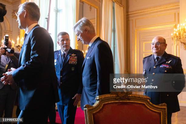 King Philippe of Belgium welcomes SHAPE Commander General Tod D. Wolters, Nato Military Committee Chairman Air Chief Marshal Sir Stuart Peach, NATO...