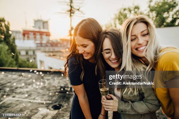 celebration time - champagne rooftop stock pictures, royalty-free photos & images