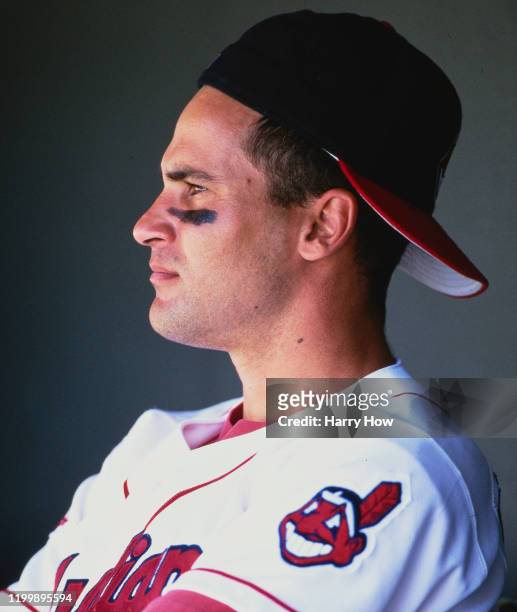 Portrait of Omar Vizquel, Shortstop and Third Baseman for the Cleveland Indians during the Major League Baseball American League East game against...