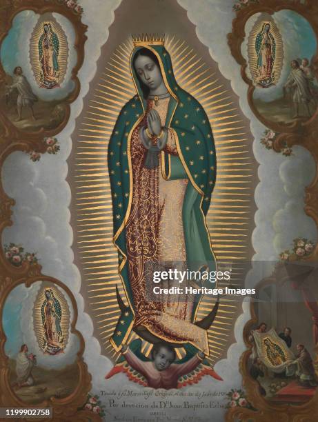 The Virgin of Guadalupe with the Four Apparitions, 1773. Artist Nicolás Enríquez.