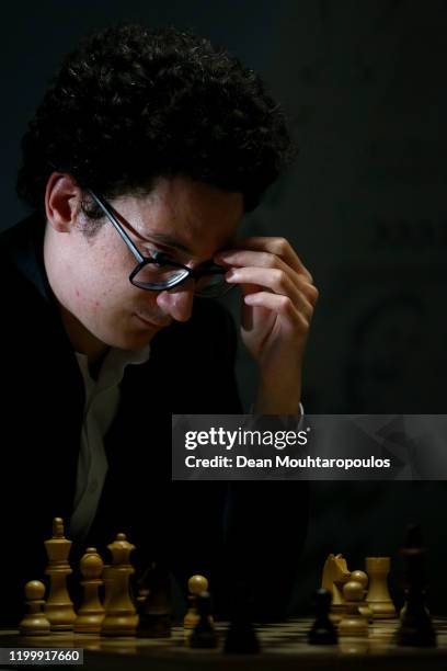 Fabiano Caruana of USA competes against Jorden van Foreest of Netherlands during the 82nd Tata Steel Chess Tournament held at the home of PSV...