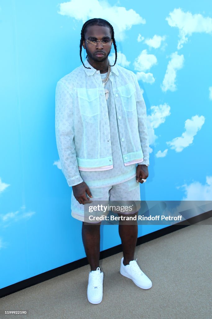 Rapper Pop Smoke attends the Louis Vuitton Menswear Fall/Winter