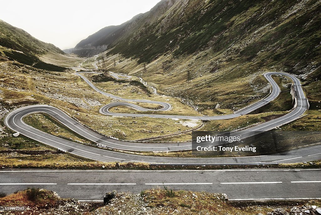 Transfagarasan road in fagaras mountains