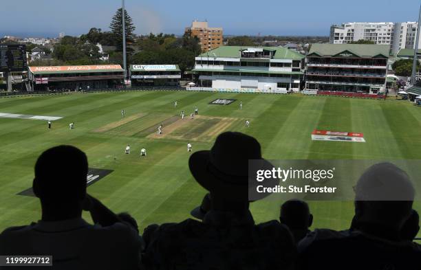 General view of play during Day One of the Third Test between England and South Africa at St George's Park on January 16, 2020 in Port Elizabeth,...
