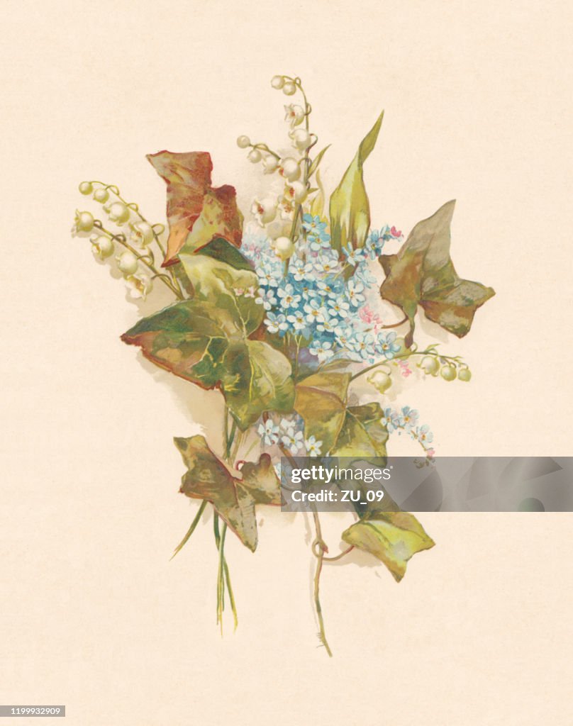 Flower arrangement, chromolithograph, published in 1899