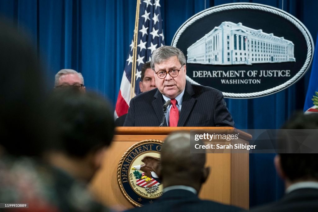 Attorney General William Barr Makes Announcement On Cyber-Related Law Enforcement Action