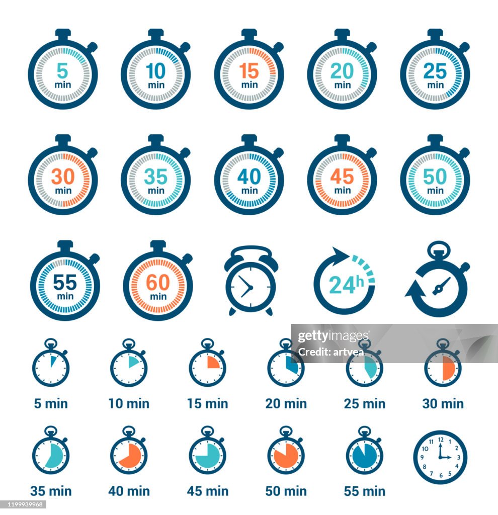 Zeituhr Icons Set