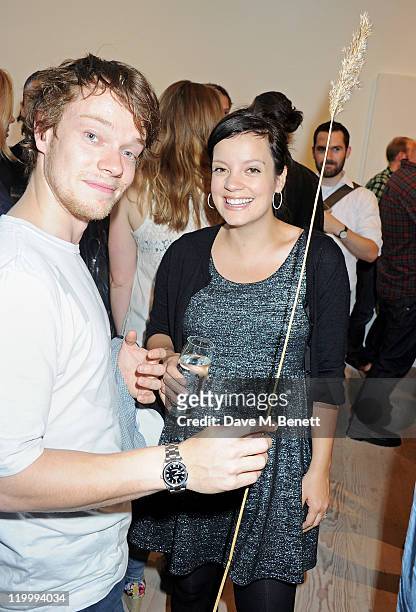 Lily Allen and brother Alfie Allen attend a private view of works by five leading artists who have created pieces inspired by Reebok's Zig Tech...