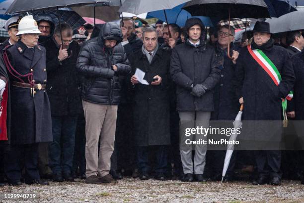 Matteo Salvini, Maurizio Gasparri, Massimiliano Fedriga, Roberto Dipiazza attend the commemoration of the National Memorial Day of the Exiles and the...