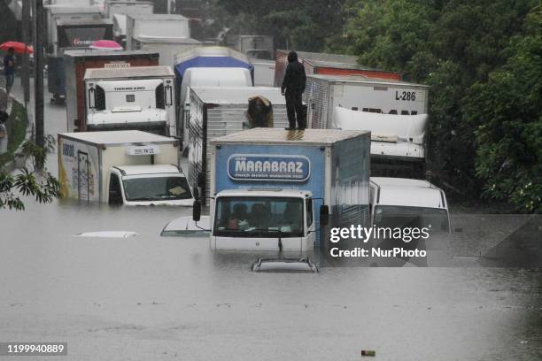 Heavy rain hit the city of Sao Paulo, causing flooding leaving several people stranded, on February 10, 2020. According to the Climate Emergency...