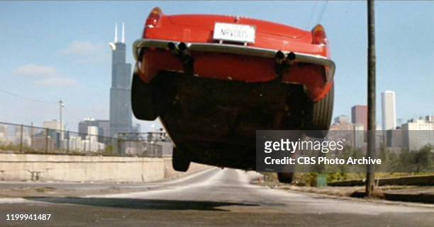 The movie "Ferris Bueller's Day Off", written and directed by John Hughes. Seen here, a red 1961 Ferrari 250 GT California Spyder convertible...