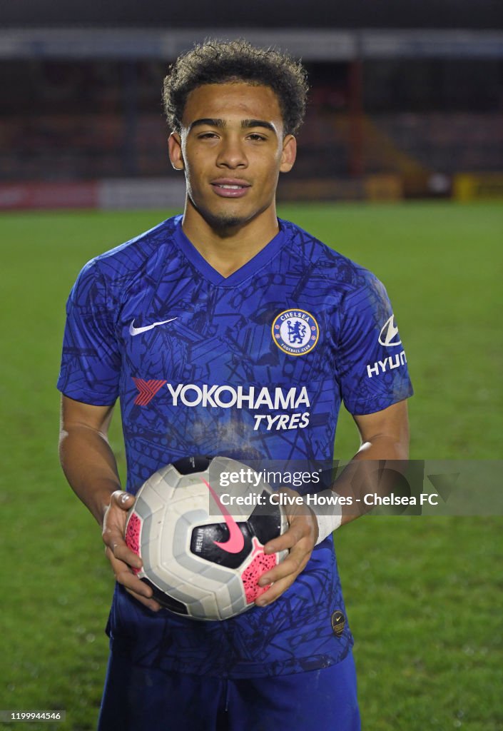 Marcel Lewis Marcel Lewis of Chelsea with the match ball after scoring a hat trick ...