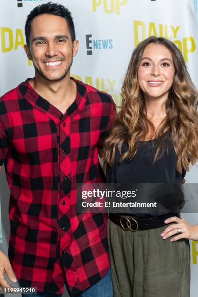 Episode 200206 -- Pictured: Carlos and Alexa PenaVega pose for a photo on the Daily Pop set --