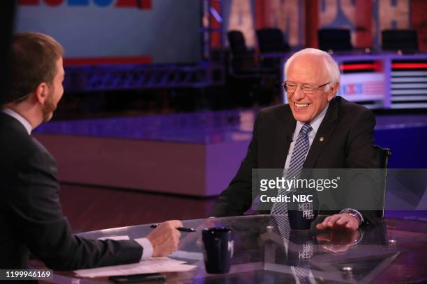 Pictured: Moderator Chuck Todd; Senator Bernie Sanders appear on ?Meet the Press" at The Armory Ballroom in Manchester, New Hampshire on Sunday,...