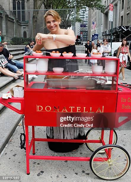 Celebrity chef Donatella Arpaia launches her second meatball food truck on July 28, 2011 in New York City.