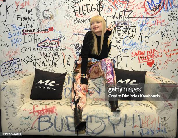 Kim Petras visits Music Choice at Music Choice on January 16, 2020 in New York City.