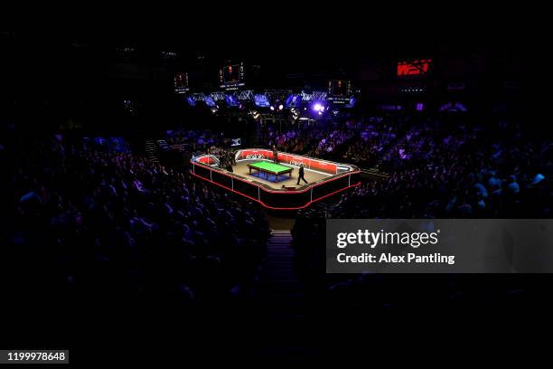 General view during the quarter-final match between Ali Carter of England and John Higgins of Scotland on day five of the 2020 Dafabet Masters at...
